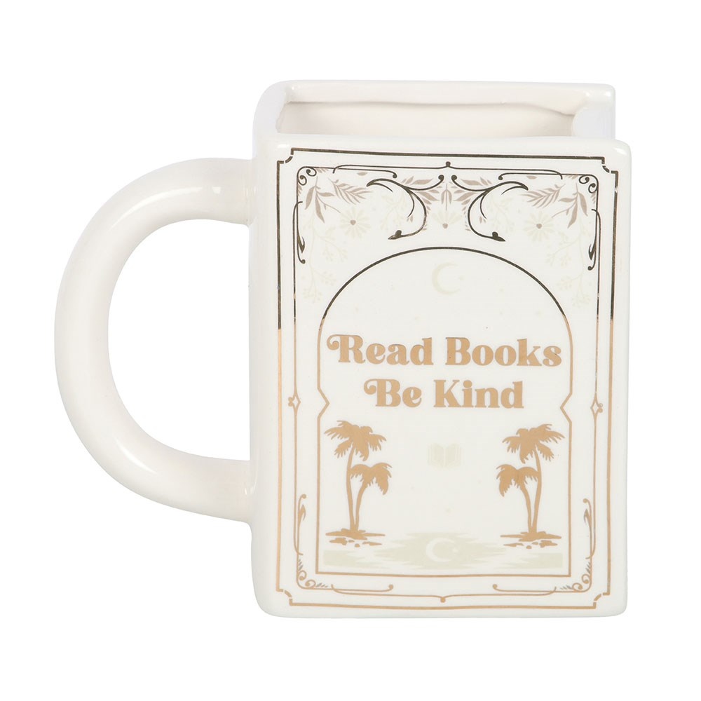 Something Different - Read Books Be Kind White Book Shaped Tasse - Multicolore